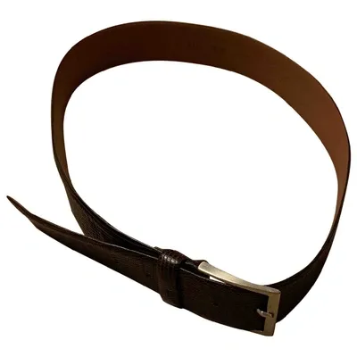 Pre-owned Hugo Boss Leather Belt In Brown