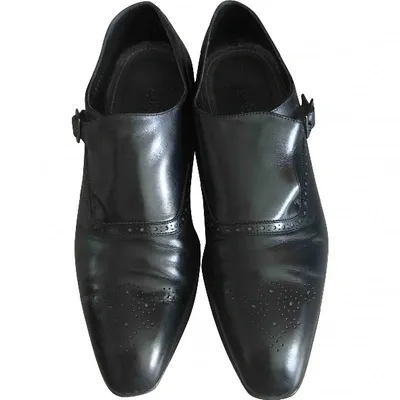 Pre-owned Hugo Boss Leather Lace Ups In Black