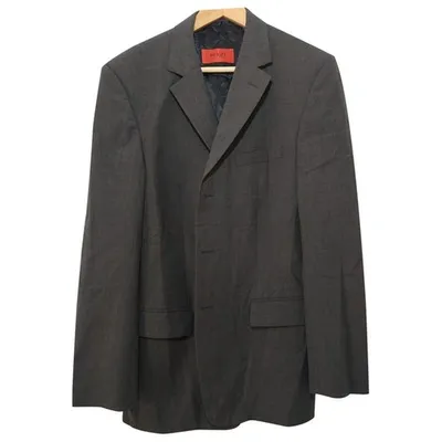 Pre-owned Hugo Boss Wool Jacket In Grey