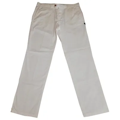 Pre-owned Bugatti Trousers In White