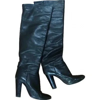 Pre-owned Giuseppe Zanotti Leather Riding Boots In Black