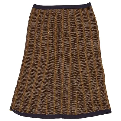 Pre-owned Prada Wool Mid-length Skirt In Yellow