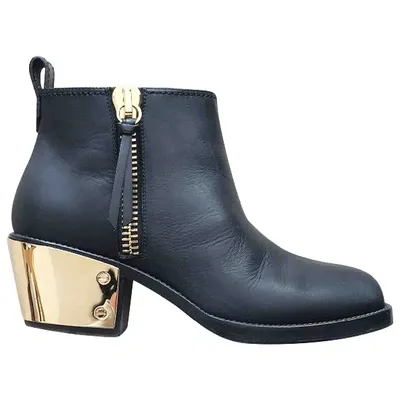 Pre-owned Giuseppe Zanotti Leather Ankle Boots In Black