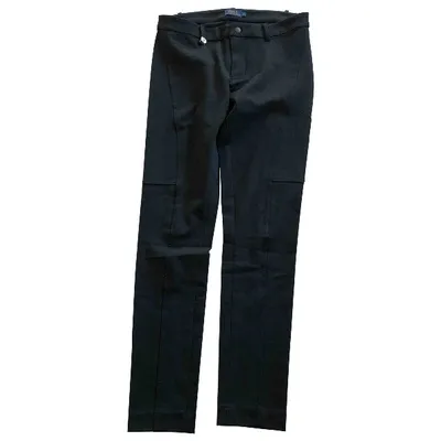 Pre-owned Polo Ralph Lauren Black Cotton Trousers