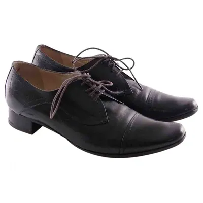 Pre-owned Dries Van Noten Leather Lace Ups In Black