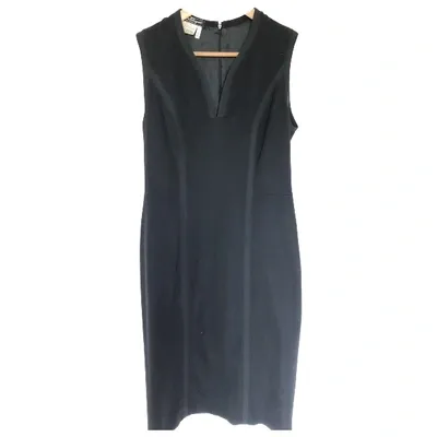 Pre-owned Ferragamo Wool Mid-length Dress In Blue