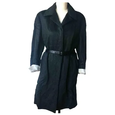 Pre-owned Prada Wool Coat In Black