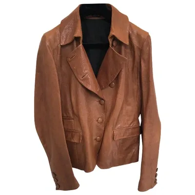 Pre-owned Joseph Leather Jacket In Brown