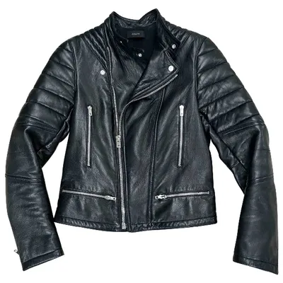 Pre-owned Joseph Leather Biker Jacket In Black