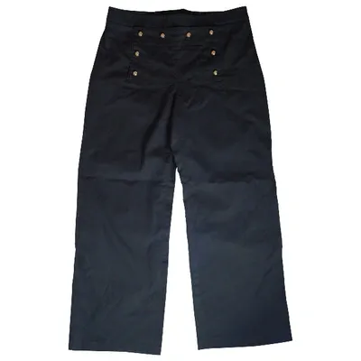 Pre-owned Ferragamo Straight Pants In Black