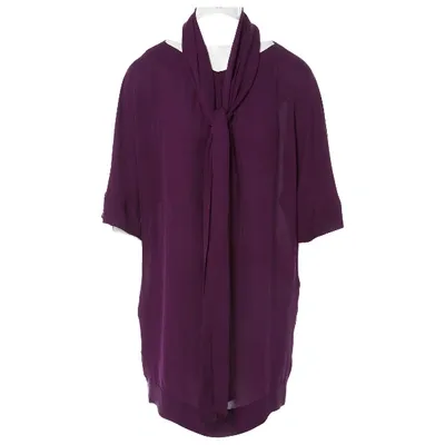 Pre-owned Joseph Silk Mid-length Dress In Purple