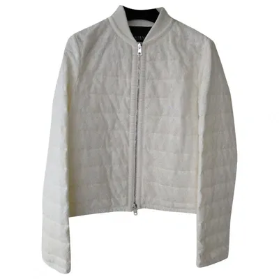 Pre-owned Ermanno Scervino Biker Jacket In White