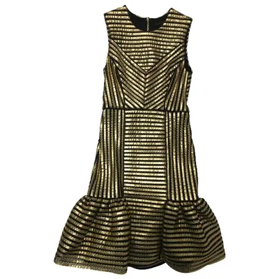 Pre-owned Maje Mini Dress In Gold