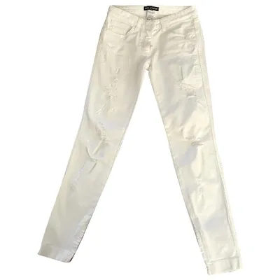 Pre-owned Dolce & Gabbana Slim Jeans In White