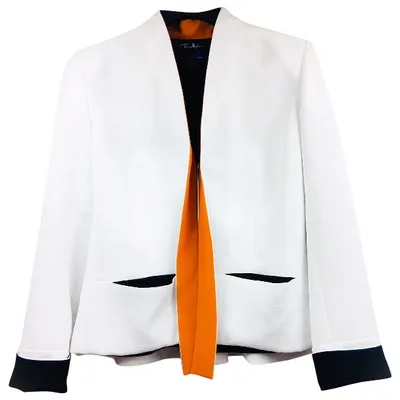 Pre-owned Mugler Silk Short Vest In White