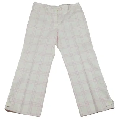 Pre-owned Burberry Straight Pants In White