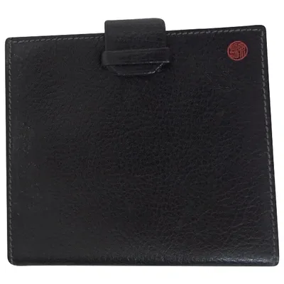 Pre-owned Kenzo Leather Card Wallet In Black