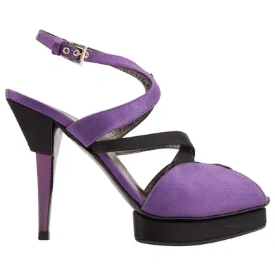 Pre-owned Prada Cloth Heels In Purple