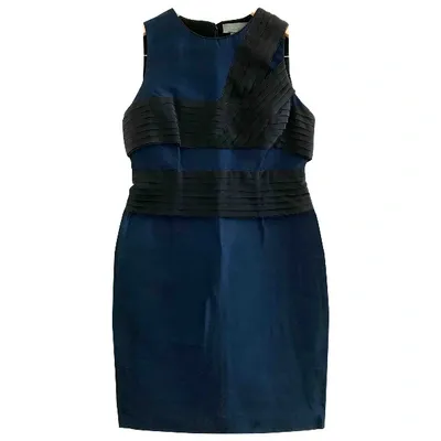 Pre-owned Proenza Schouler Silk Mid-length Dress In Navy