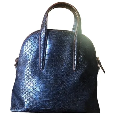 Pre-owned Trussardi Leather Handbag In Blue