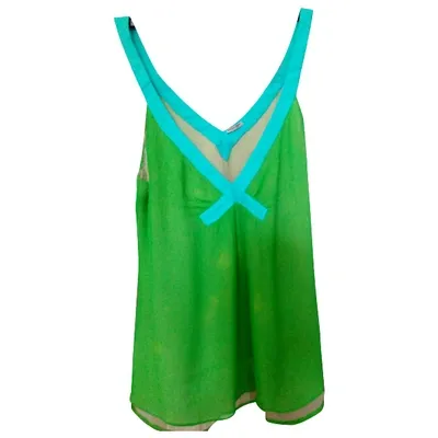 Pre-owned Bottega Veneta Silk Camisole In Green