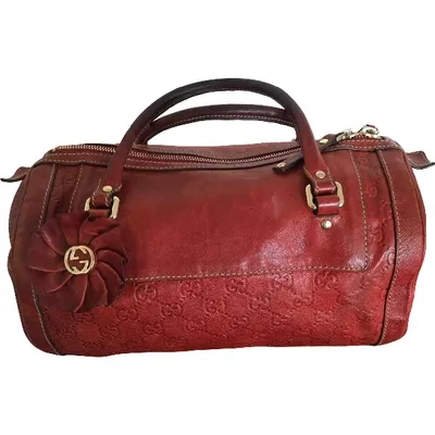 Pre-owned Gucci Leather Handbag In Red