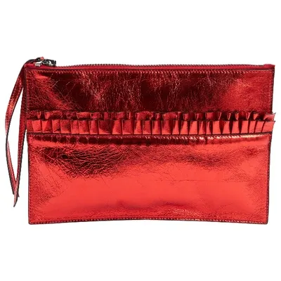 Pre-owned Drome Leather Clutch Bag In Red