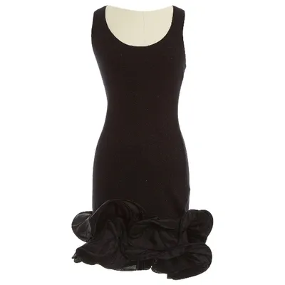 Pre-owned Manoush Wool Mid-length Dress In Black