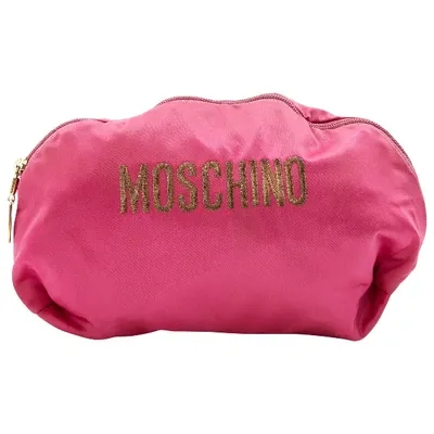 Pre-owned Moschino Cloth Clutch Bag In Pink