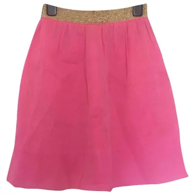 Pre-owned Manoush Silk Mini Skirt In Pink