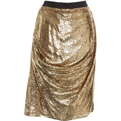 Pre-owned Derek Lam Silk Mini Skirt In Gold