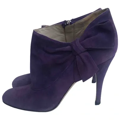 Pre-owned Valentino Garavani Ankle Boots In Purple