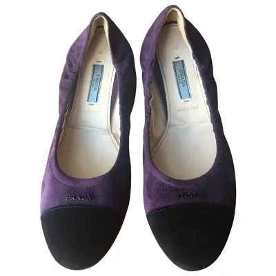 Pre-owned Prada Ballet Flats In Purple