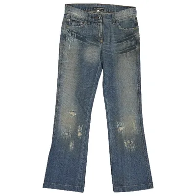 Pre-owned Dolce & Gabbana Straight Pants In Blue