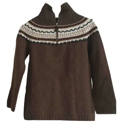 Pre-owned Tara Jarmon Wool Jumper In Brown