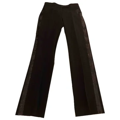 Pre-owned Valentino Straight Pants In Black