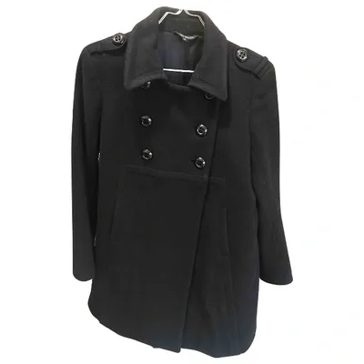 Pre-owned Tara Jarmon Wool Coat In Black