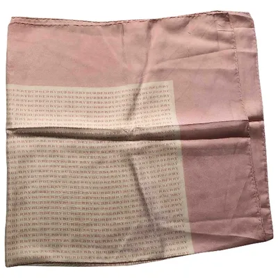 Pre-owned Burberry Silk Handkerchief In Pink