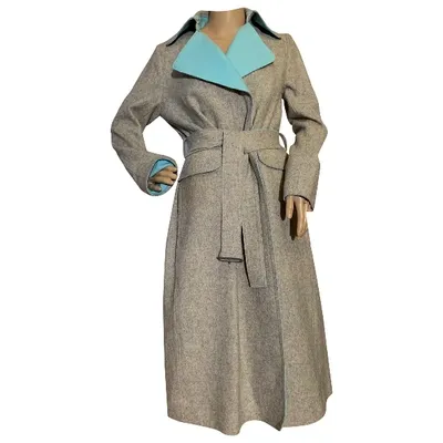 Pre-owned Sacai Wool Coat In Grey