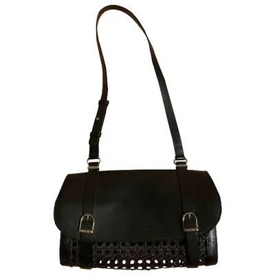 Pre-owned Trussardi Leather Handbag In Black