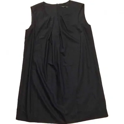 Pre-owned Tara Jarmon Wool Mid-length Dress In Black