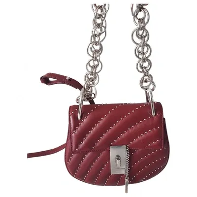 Pre-owned Chloé Drew Leather Crossbody Bag In Red