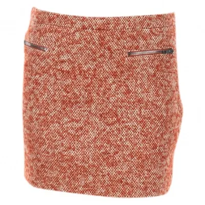 Pre-owned Joseph Wool Mini Skirt In Orange