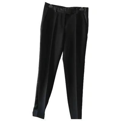 Pre-owned Barbara Bui Silk Straight Pants In Black