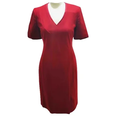 Pre-owned Hugo Boss Wool Mid-length Dress In Red