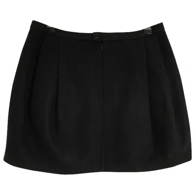 Pre-owned Mads Nørgaard Wool Mini Skirt In Black