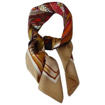 Pre-owned Karl Lagerfeld Silk Scarf In Brown