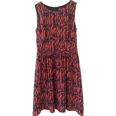 Pre-owned Hugo Boss Silk Mid-length Dress In Multicolour