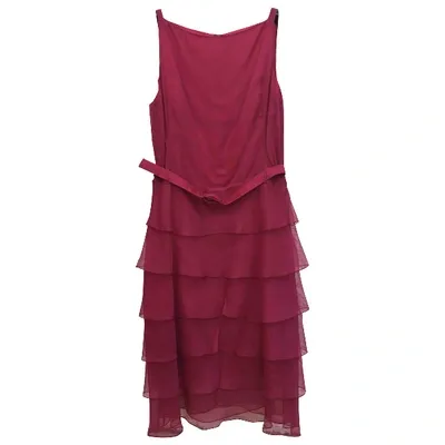 Pre-owned Hugo Boss Silk Mid-length Dress In Pink