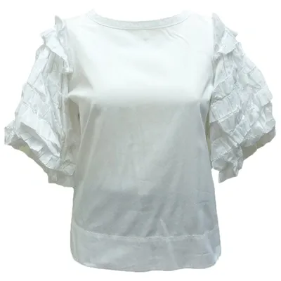 Pre-owned Pringle Of Scotland White Cotton Top